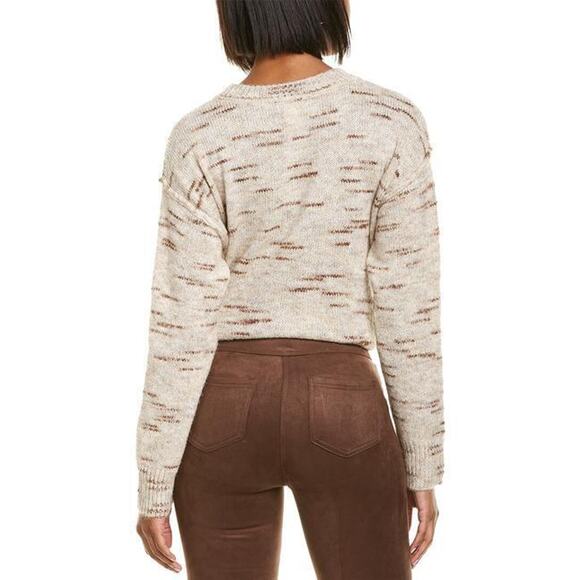 Max Studio Sweater Womens L Large Oatmeal Melange Hi-Low Drop Shoulder Pullover - Picture 2 of 11